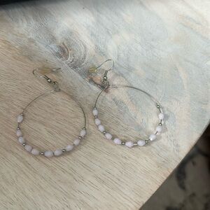 Cute silver beaded hoops